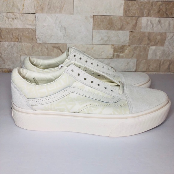 vans old skool platform cream